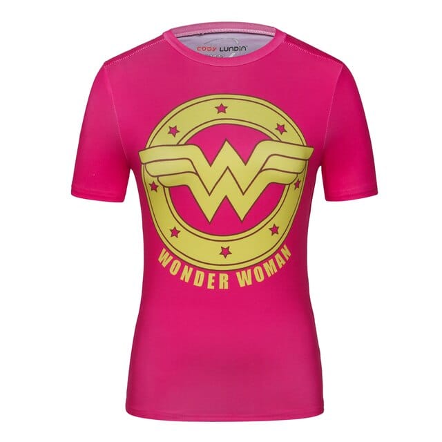 T shirt Women  3D Superhero Quick Dry Compression Shirt Ladies Stretch Sports T-shirt - OhSaucy