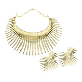 OHS jewelery 4620 MI1978Gold Africa Necklaces Jewellery Set  Exaggerated Torque Choker Earrings Set