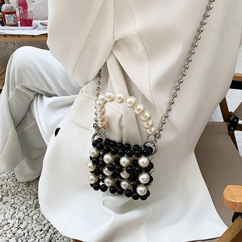 Oh Saucy bag Big Pearl Unique Handmade Pearl Bead Chain Bag