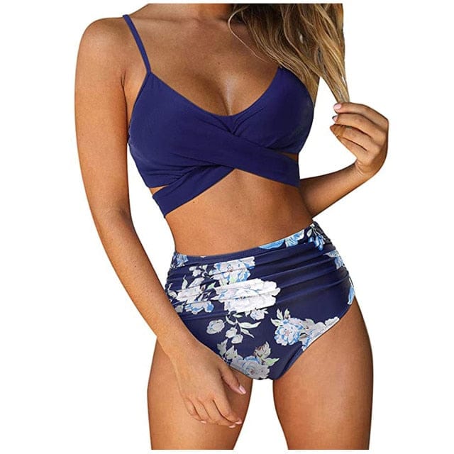 2021 Fashion Lady Sexy Women Bikini Print Bandage Two-piece Swimsuit - OhSaucy