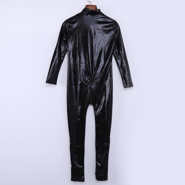 2021 New Sexy Women Patent Leather Jumpsuit Vinyl Latex Bondage Catsuit Zip Wetlook Leotard Bodysuit Sexy Jumpsuit - OhSaucy