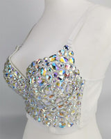 Bling Diamonds Crop Top  - Luxury Illusion Bustier - OhSaucy