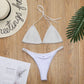 Luxury Bling Rhinestone Sliver Bikini Set Crystal Diamond Sexy Women Bathing Swimsuit Halter Push Up Bandage Swimwear Beachwear - OhSaucy
