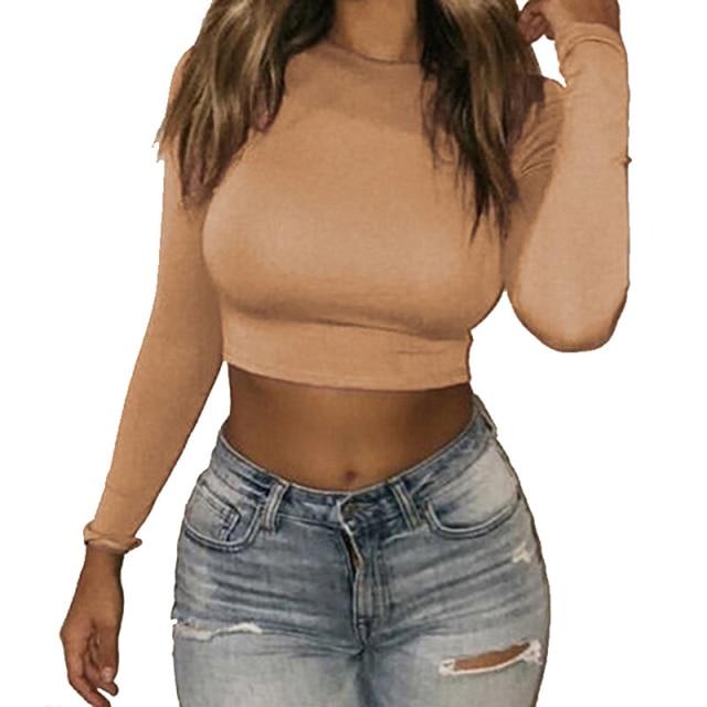 Sexy Bodycon T Shirt Crop Tops - OhSaucy