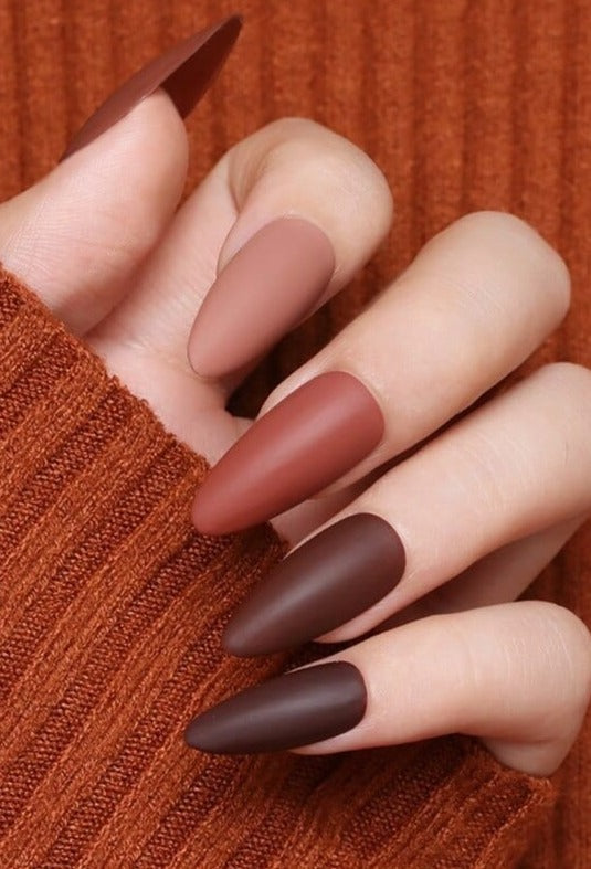 OHS beauty Brown Caramel Colour Gel Nail Polish Semi Permanent Autumn Winter Wine Red Series