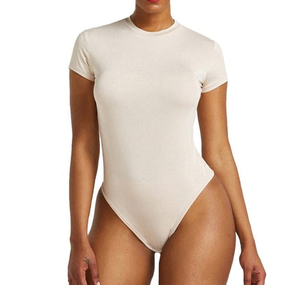 CUHAKCI Summer Sexy Black Bodysuits Skinny Short Sleeve Women Top 2020 Fashion Solid Casual Playsuit Body Mujer Jumpsuit O Neck - OhSaucy