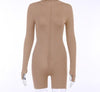 Oh Saucy jumpsuit L / khaki short Casual Jumpsuit 35%-65% Sale - Ribbed Turtleneck Sport Wear