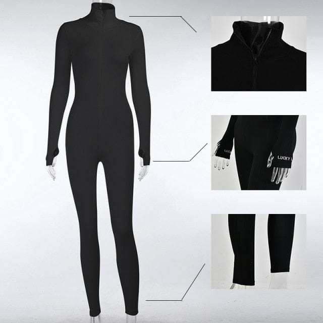 Oh Saucy jumpsuit S / black long Casual Jumpsuit 35%-65% Sale - Ribbed Turtleneck Sport Wear