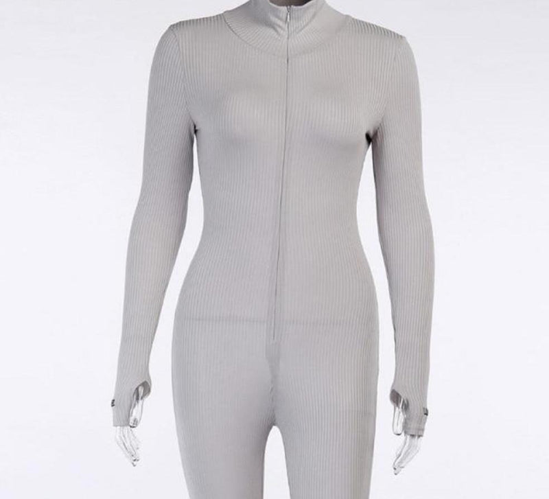 Oh Saucy jumpsuit S / grey short Casual Jumpsuit 35%-65% Sale - Ribbed Turtleneck Sport Wear