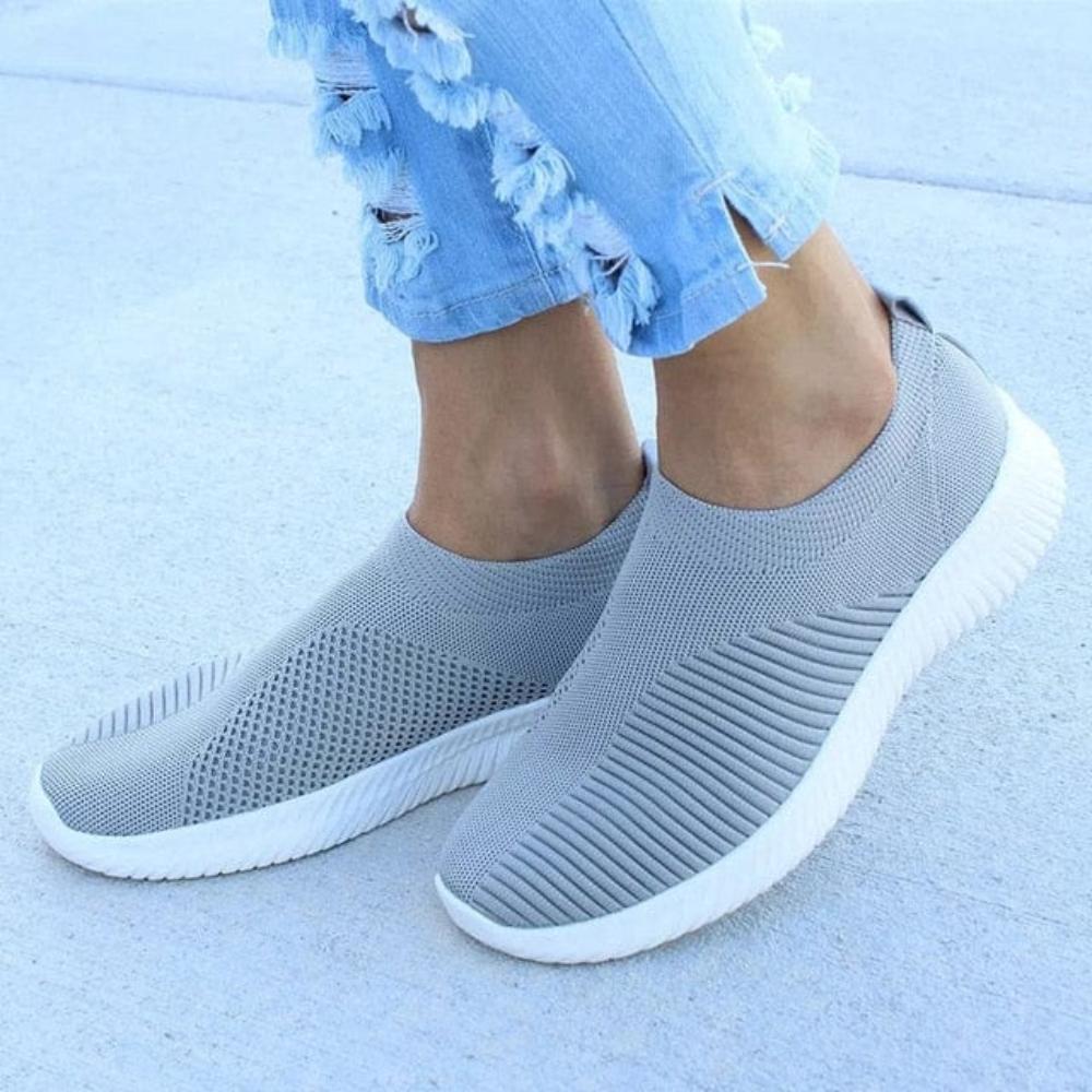 Oh Saucy Gray / 5 Casual Sock Sneakers Knitted Slip On Leisurewear