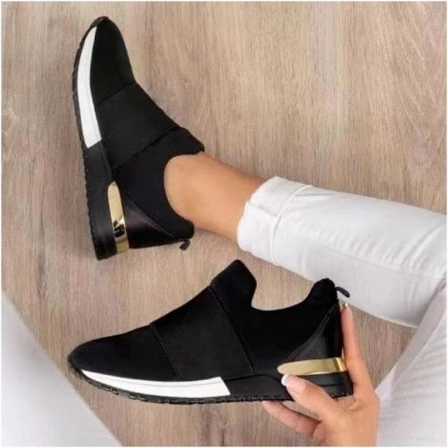 Oh Saucy Black A / 40 Casual Sports Slip On Sneakers 10 Amazing Colours ~ Yoga ~ Fashion - Street Drip