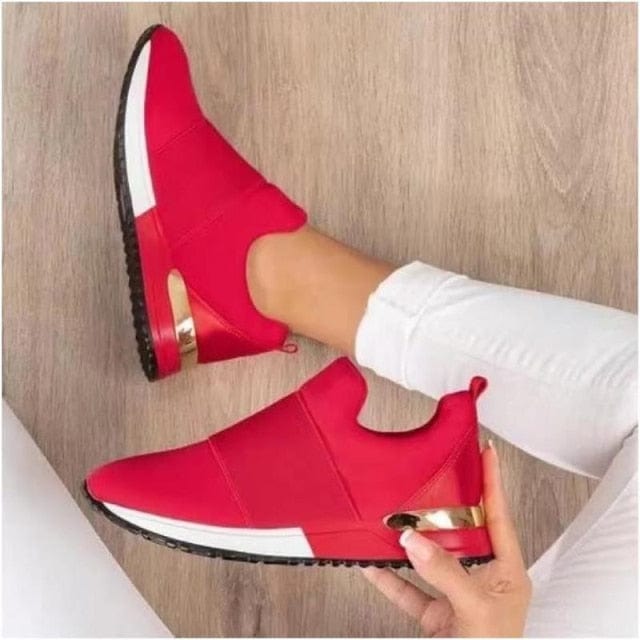 Oh Saucy Red A / 38 Casual Sports Slip On Sneakers 10 Amazing Colours ~ Yoga ~ Fashion - Street Drip