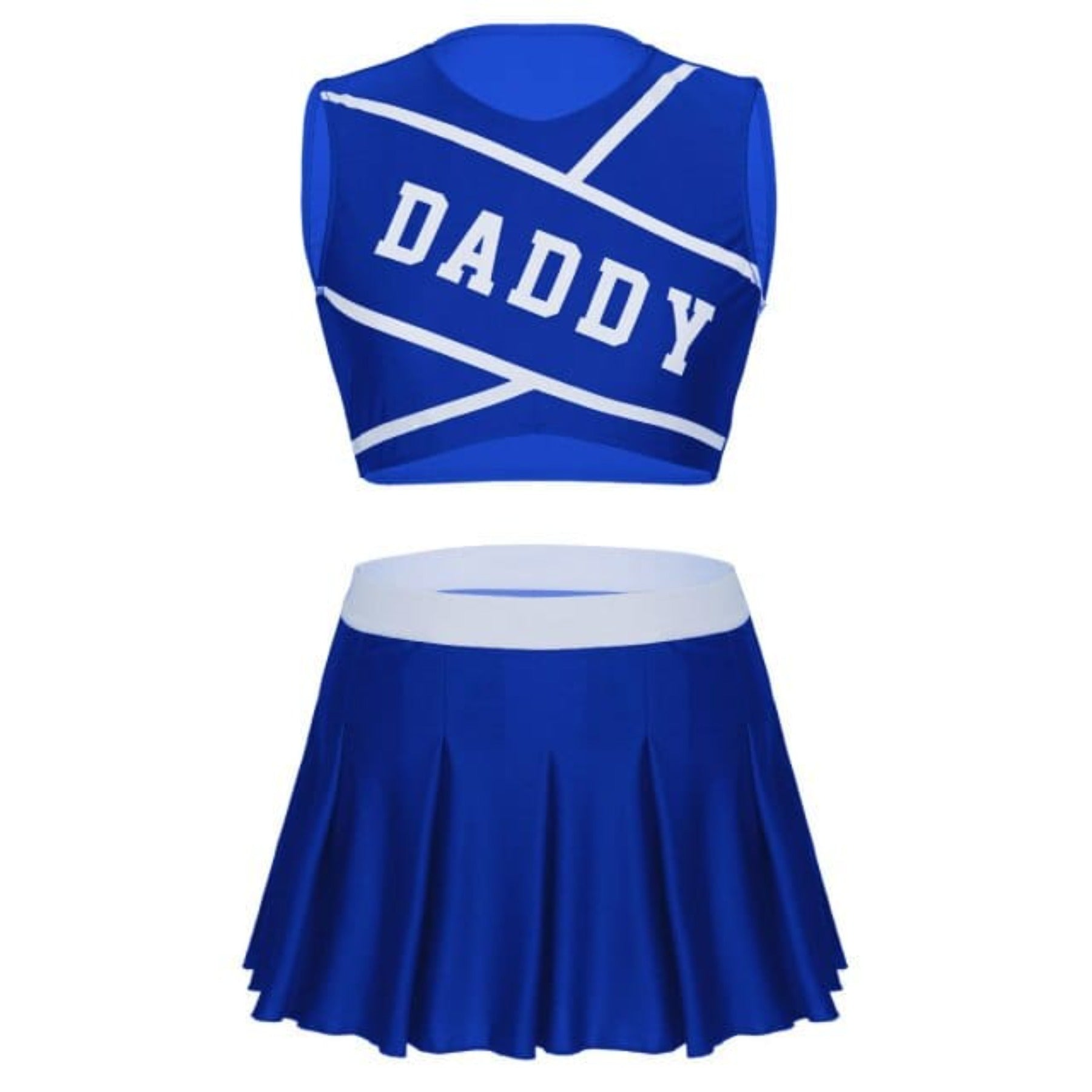 Women's Cheerleader Cosplay Costume Crop Top with Mini Pleated Skirt - OhSaucy