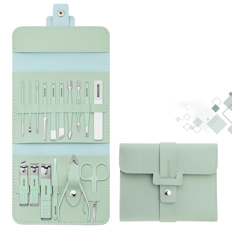 Oh Saucy nail care green / 16pcs/set Colourful Superior Quality Nail Clippers Portable Set (12/16 Pcs)