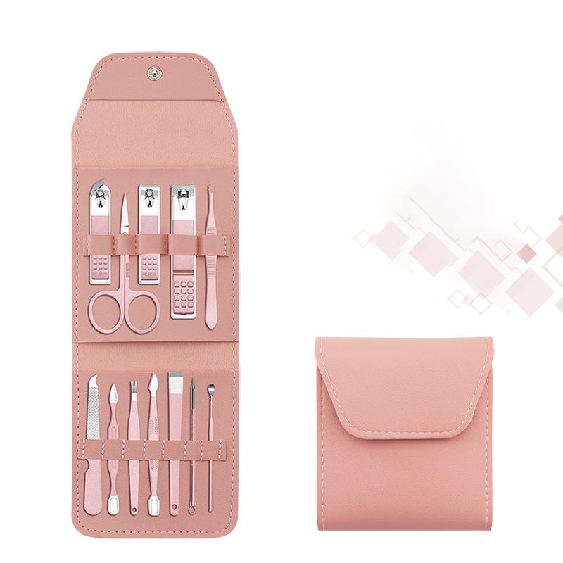 Oh Saucy nail care pink / 12pcs/set Colourful Superior Quality Nail Clippers Portable Set (12/16 Pcs)