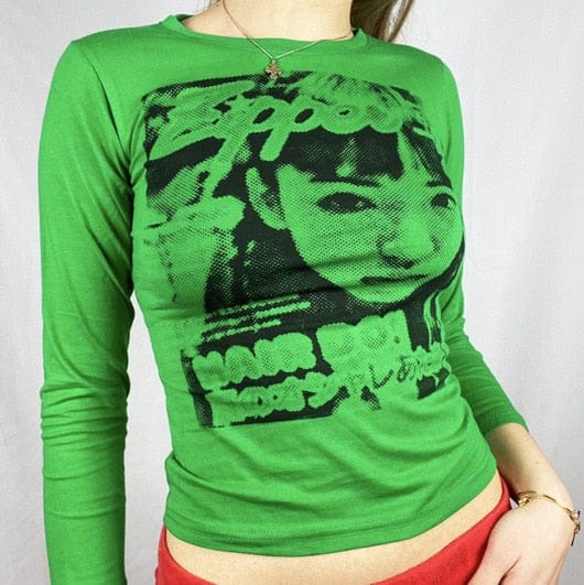 Green Tee Crop Top Many Trending Colours & Print Variants - OhSaucy