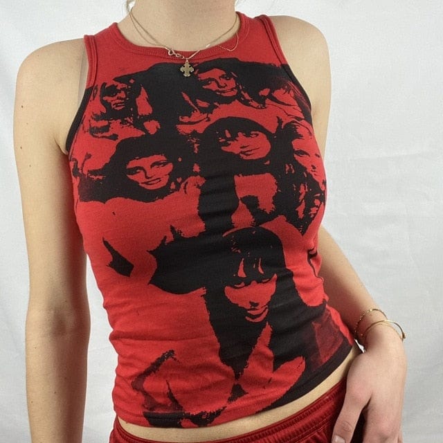 red Corset Tank Crop Top Many Trending Colours & Print Variants - OhSaucy