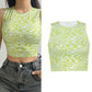 green swirl pattern Corset Tank Crop Top Many Trending Colours & Print Variants - OhSaucy