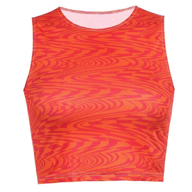 orange Corset Tank Crop Top Many Trending Colours & Print Variants - OhSaucy