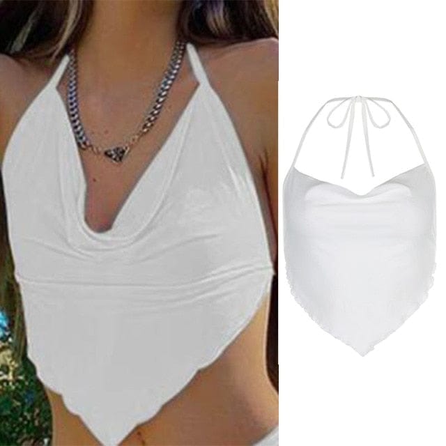 white Corset Tank Crop Top Many Trending Colours & Print Variants - OhSaucy