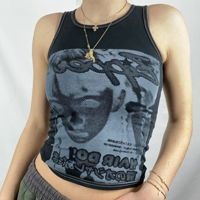 black Corset Tank Crop Top Many Trending Colours & Print Variants - OhSaucy
