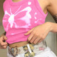 cute pink Tank Crop Top Many Trending Colours & Print Variants - OhSaucy