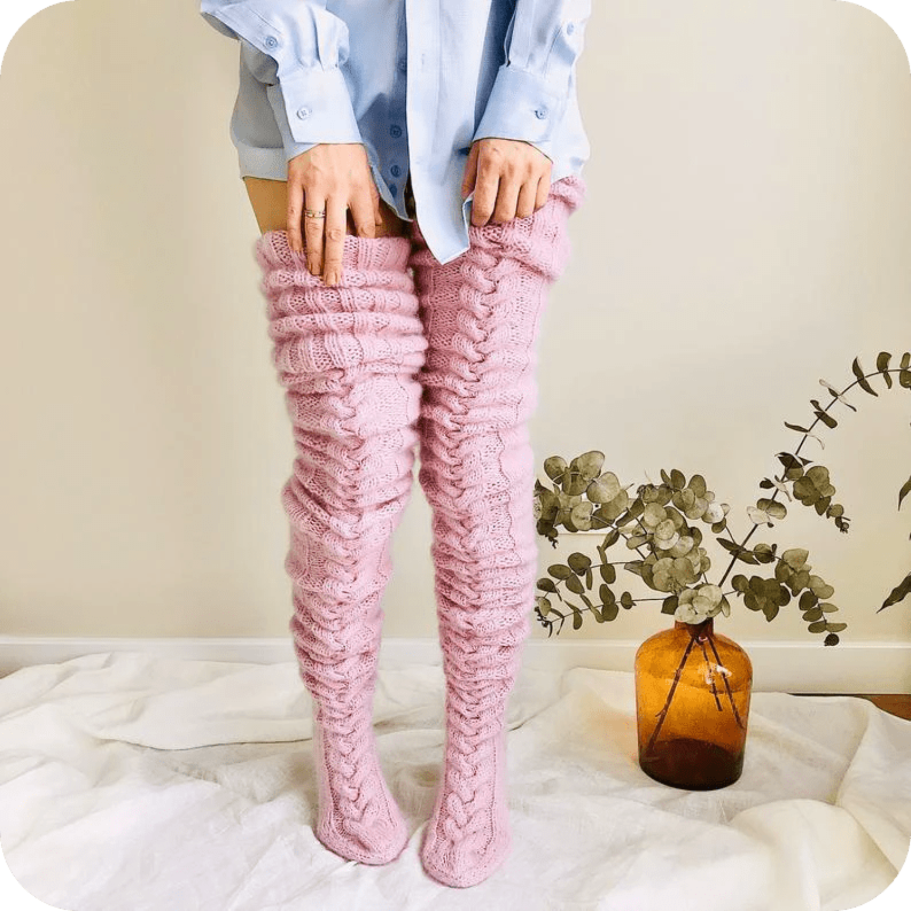 Oh Saucy Leg Warmers Appealing Pink / Regular Size CozySoxy's™ Comfiest Thigh Highs