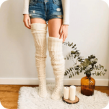 Oh Saucy Leg Warmers Creamy White / Regular Size CozySoxy's™ Comfiest Thigh Highs