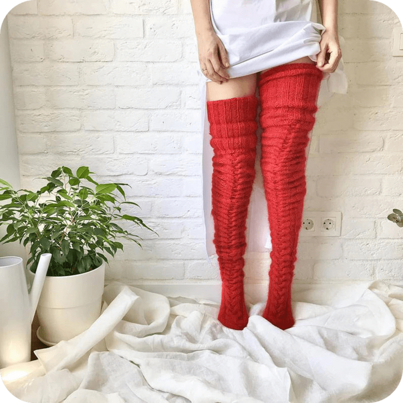 Oh Saucy Leg Warmers Lovable Red / Regular Size CozySoxy's™ Comfiest Thigh Highs