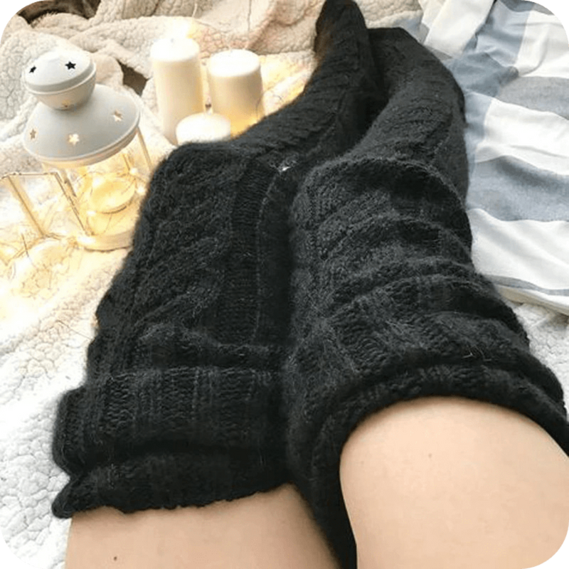 Oh Saucy Leg Warmers Midnight Black / Regular Size CozySoxy's™ Comfiest Thigh Highs