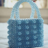 Oh Saucy Blue Crystal Queen™ Bead/Pearl Dinner Bag 70% Off Limited Time Offer Ends Soon