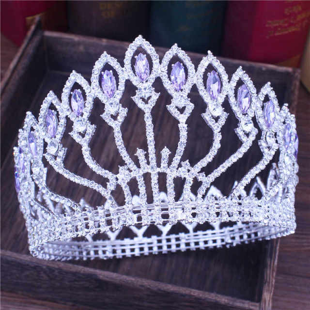 Crystal Queen Wedding Tiara Crown Bridal Pageant Hair Ornaments Baroque Diadem Headpiece Women Bride Head Jewelry Accessories - OhSaucy