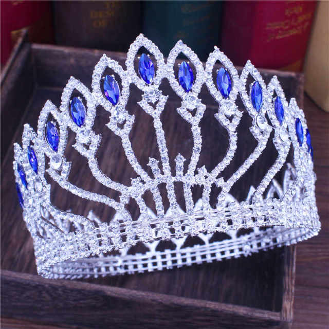 Crystal Queen Wedding Tiara Crown Bridal Pageant Hair Ornaments Baroque Diadem Headpiece Women Bride Head Jewelry Accessories - OhSaucy