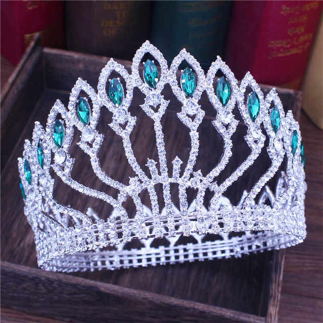 Crystal Queen Wedding Tiara Crown Bridal Pageant Hair Ornaments Baroque Diadem Headpiece Women Bride Head Jewelry Accessories - OhSaucy