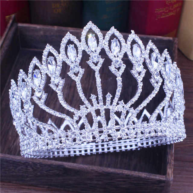 Crystal Queen Wedding Tiara Crown Bridal Pageant Hair Ornaments Baroque Diadem Headpiece Women Bride Head Jewelry Accessories - OhSaucy