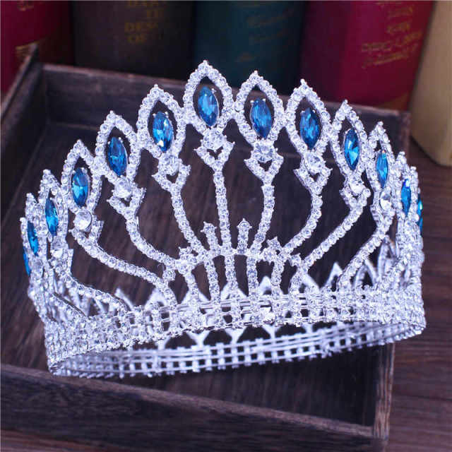 Crystal Queen Wedding Tiara Crown Bridal Pageant Hair Ornaments Baroque Diadem Headpiece Women Bride Head Jewelry Accessories - OhSaucy