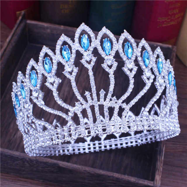 Crystal Queen Wedding Tiara Crown Bridal Pageant Hair Ornaments Baroque Diadem Headpiece Women Bride Head Jewelry Accessories - OhSaucy