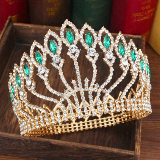 Crystal Queen Wedding Tiara Crown Bridal Pageant Hair Ornaments Baroque Diadem Headpiece Women Bride Head Jewelry Accessories - OhSaucy