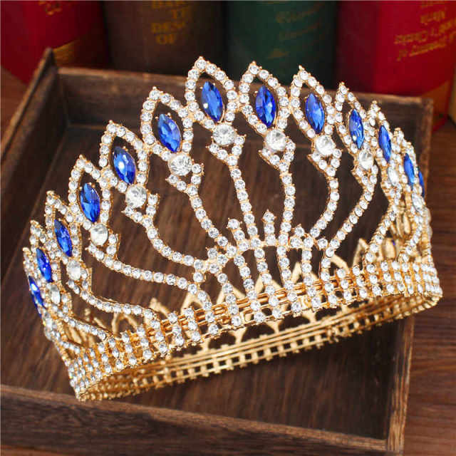 Crystal Queen Wedding Tiara Crown Bridal Pageant Hair Ornaments Baroque Diadem Headpiece Women Bride Head Jewelry Accessories - OhSaucy