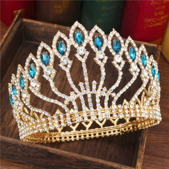 Crystal Queen Wedding Tiara Crown Bridal Pageant Hair Ornaments Baroque Diadem Headpiece Women Bride Head Jewelry Accessories - OhSaucy