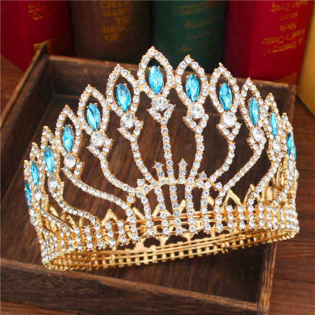 Crystal Queen Wedding Tiara Crown Bridal Pageant Hair Ornaments Baroque Diadem Headpiece Women Bride Head Jewelry Accessories - OhSaucy