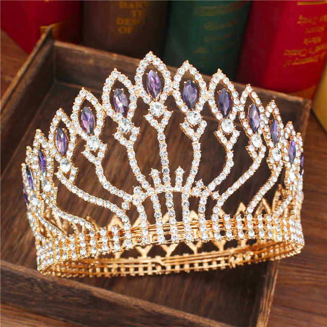 Crystal Queen Wedding Tiara Crown Bridal Pageant Hair Ornaments Baroque Diadem Headpiece Women Bride Head Jewelry Accessories - OhSaucy