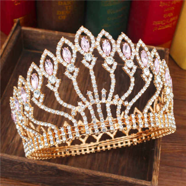 Crystal Queen Wedding Tiara Crown Bridal Pageant Hair Ornaments Baroque Diadem Headpiece Women Bride Head Jewelry Accessories - OhSaucy