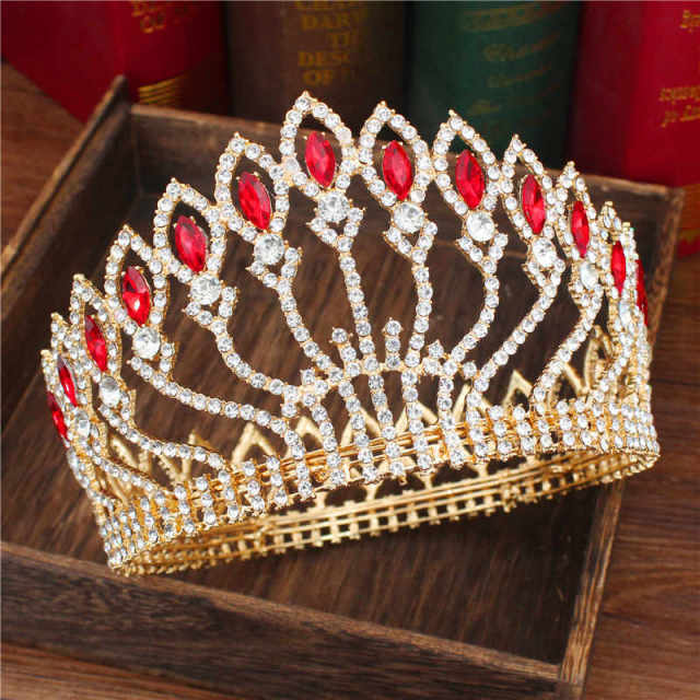 Crystal Queen Wedding Tiara Crown Bridal Pageant Hair Ornaments Baroque Diadem Headpiece Women Bride Head Jewelry Accessories - OhSaucy