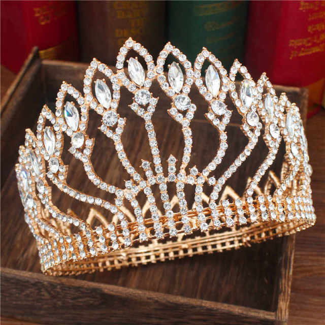 Crystal Queen Wedding Tiara Crown Bridal Pageant Hair Ornaments Baroque Diadem Headpiece Women Bride Head Jewelry Accessories - OhSaucy