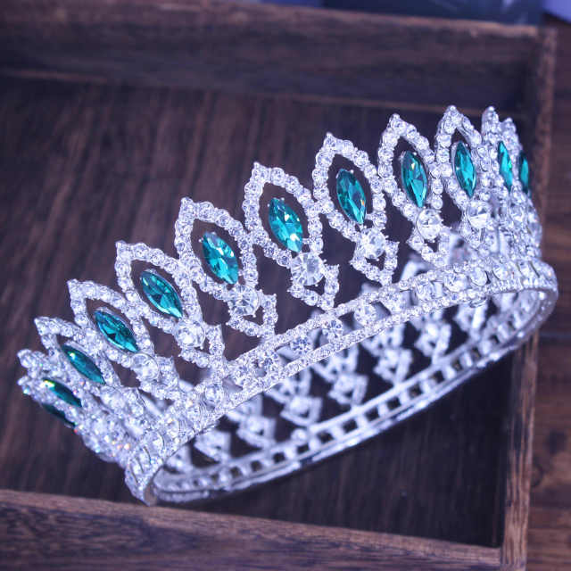 Crystal Queen Wedding Tiara Crown Bridal Pageant Hair Ornaments Baroque Diadem Headpiece Women Bride Head Jewelry Accessories - OhSaucy