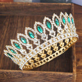 Crystal Queen Wedding Tiara Crown Bridal Pageant Hair Ornaments Baroque Diadem Headpiece Women Bride Head Jewelry Accessories - OhSaucy