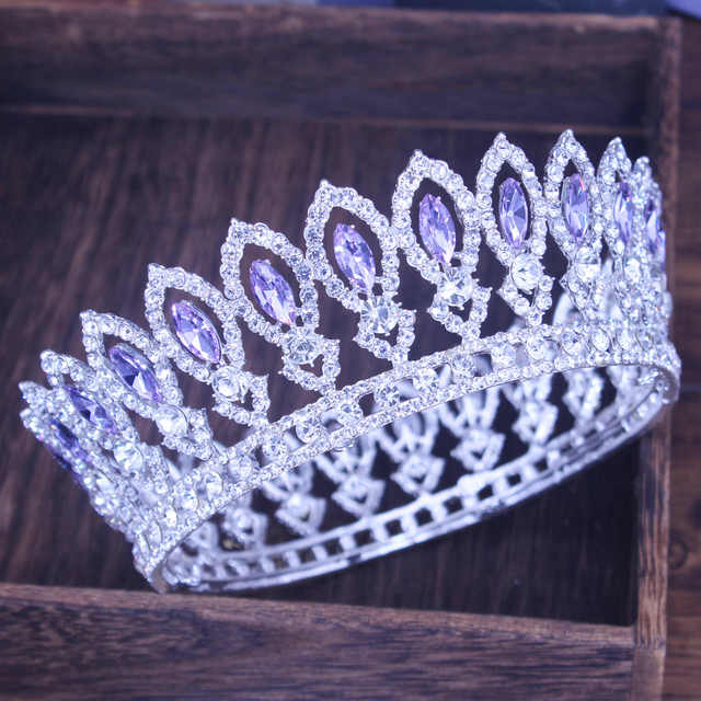 Crystal Queen Wedding Tiara Crown Bridal Pageant Hair Ornaments Baroque Diadem Headpiece Women Bride Head Jewelry Accessories - OhSaucy