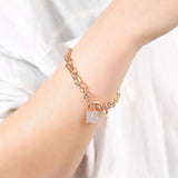 Oh Saucy CZ Zircon Lock Charm Bracelets For Women Trendy Gold Link Chain Small Key Padlock Luxurious Jewlery Accessories Gifts 2020 New