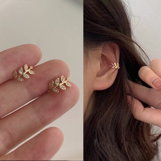 OhSaucy Apparel & Accessories 1pcs Ear Cuff Gold Leaf | Non-Piercing Ear Clips |  Body Jewellery